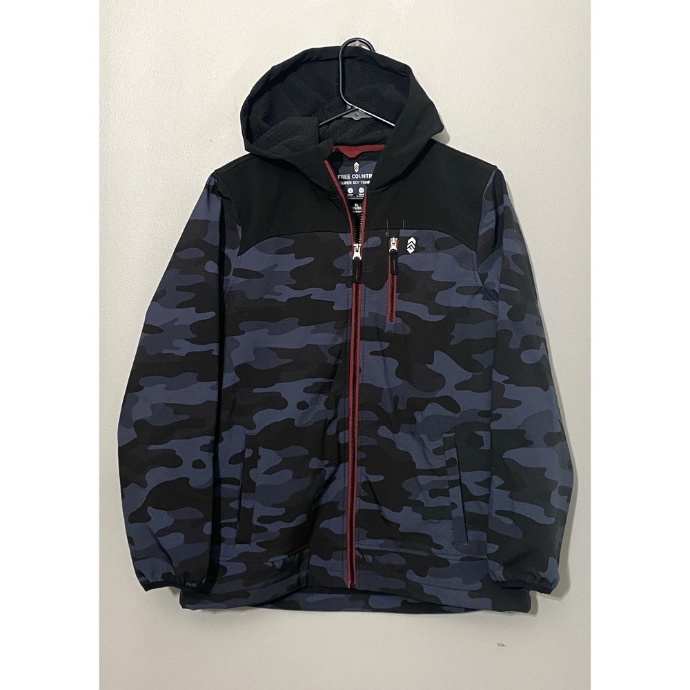 Boys Jacket Youth XL 18/20 Full Zip Hooded Outdoors Camo Water/Wind Resistantโ
